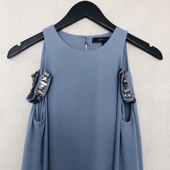 BCBG Periwinkle Layered Dress w/ Rhinestone detail - Picture 2 of 6